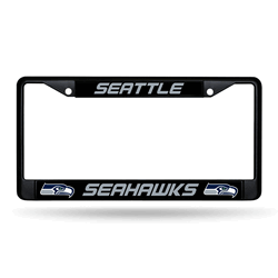 Seattle Seahawks Black Chrome Frame with Plastic Inserts 12" x 6" Car/Truck Auto Accessory		