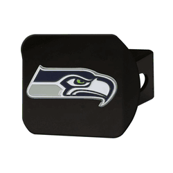 Seattle Seahawks Black Metal Hitch Cover - 3D Color Emblem