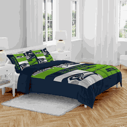 Seattle Seahawks Block Logo 3 Piece Full/Queen Bed in a Bag
