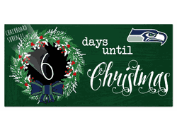 Seattle Seahawks Chalk Christmas Countdown 6x12 Sign