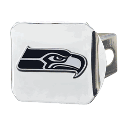 Seattle Seahawks Chrome Metal Hitch Cover with Chrome Metal 3D Emblem