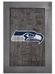 Seattle Seahawks City Map 11x19 Sign