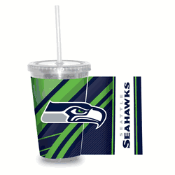 Seattle Seahawks Clear Tumbler W/Straw