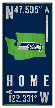 Seattle Seahawks Coordinate 6x12 Sign
