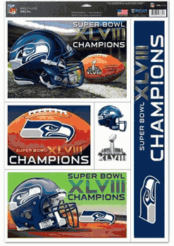 Seattle Seahawks Decal 11x17 Multi Use Super Bowl 48 Champ Design