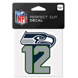 Seattle Seahawks Decal 4x4 Perfect Cut Color 12th Man Design