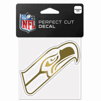 Seattle Seahawks Decal 4x4 Perfect Cut Metallic Gold