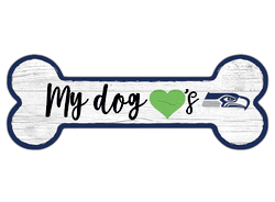 Seattle Seahawks Dog Bone 6x12 Sign