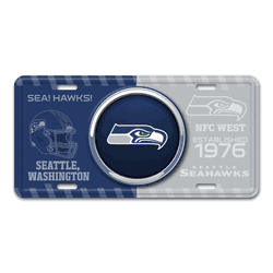 Seattle Seahawks Embossed Metal License Plate