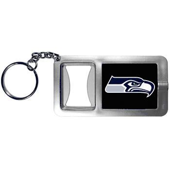 Seattle Seahawks Flashlight Key Chain with Bottle Opener