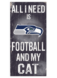 Seattle Seahawks Football and My Cat 6x12 Sign