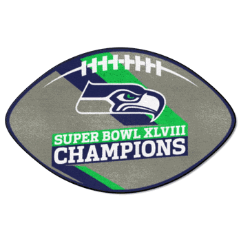 Seattle Seahawks Football Rug - 20.5in. x 32.5in., 2014 Super Bowl XLVIII Champions