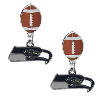 Seattle Seahawks Football Stud Earrings