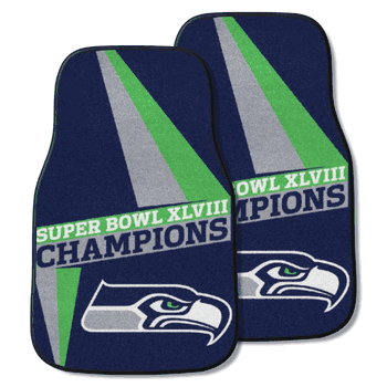 Seattle Seahawks Front Carpet Car Mat Set - 2 Pieces, 2014 Super Bowl XLVIII Champions
