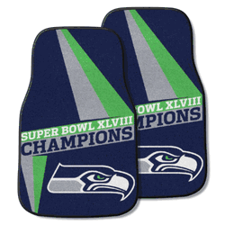 Seattle Seahawks Front Carpet Car Mat Set - 2 Pieces, 2014 Super Bowl XLVIII Champions