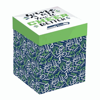 Seattle Seahawks Glass 17oz Wine Stemless Boxed
