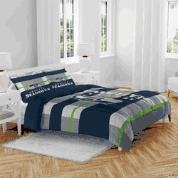 Seattle Seahawks Heather Stripe 3 PC Full/Queen Bed in a Bag