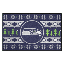 Seattle Seahawks Holiday Sweater Starter Mat Accent Rug - 19in. x 30in.