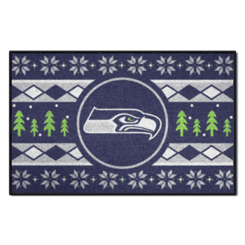 Seattle Seahawks Holiday Sweater Starter Mat Accent Rug - 19in. x 30in.