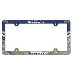 Seattle Seahawks License Plate Frame Plastic Full Color Style