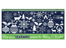 Seattle Seahawks Merry and Bright 6x12 Sign