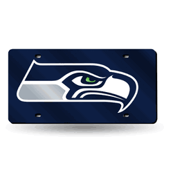 Seattle Seahawks Navy 12" x 6" Laser Cut Tag For Car/Truck/SUV
