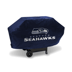 Seattle Seahawks Navy Deluxe Vinyl Grill Cover - 68" Wide/Heavy Duty/Velcro Staps
