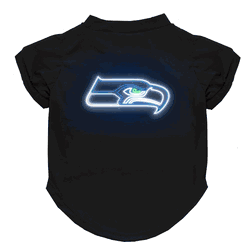 Seattle Seahawks Neon Pet T-Shirt, Large