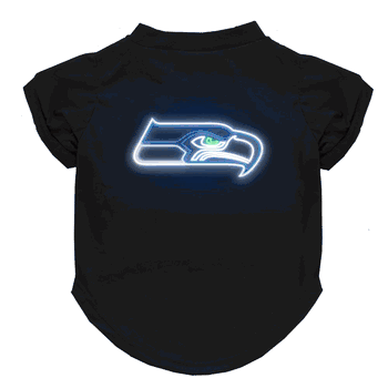 Seattle Seahawks Neon Pet T-Shirt, Medium