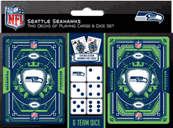 Seattle Seahawks NFL 2-pack Playing Cards & Dice Set