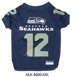 Seattle Seahawks Pet Raglan Jersey #12 2X-Large