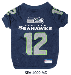 Seattle Seahawks Pet Raglan Jersey #12 - Medium