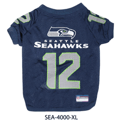 Seattle Seahawks Pet Raglan Jersey #12 X-Large