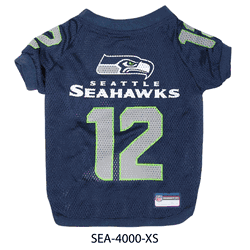 Seattle Seahawks Pet Raglan Jersey #12 X-Small