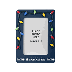 Seattle Seahawks Picture Frame with Holiday Lights