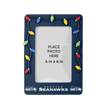 Seattle Seahawks Picture Frame with Holiday Lights