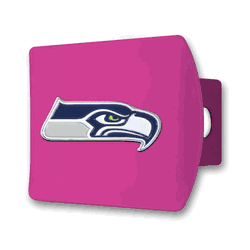 Seattle Seahawks Pink Metal Hitch Cover with  3D Color Emblem