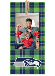 Seattle Seahawks Plaid Clothespin 6x12 Sign
