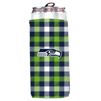 Seattle Seahawks Plaid Insulated Slim Can Sleeve