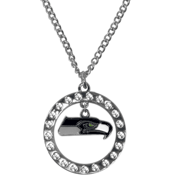 Seattle Seahawks Rhinestone Hoop Necklaces