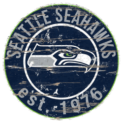 Seattle Seahawks Round Distressed Sign