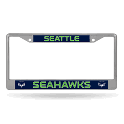 Seattle Seahawks Secondary Logo 12" x 6" Chrome Frame With Decal Inserts