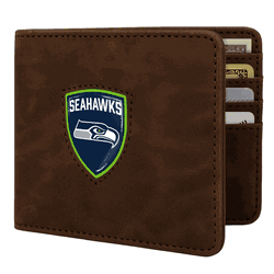 Seattle Seahawks Shield Wallet - Brown