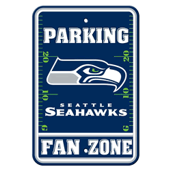 Seattle Seahawks Sign 12x18 Plastic Fan Zone Parking Style CO