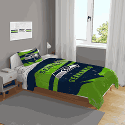 Seattle Seahawks Slanted Stripe 4 PC Twin Bed in a Bag