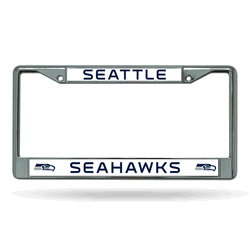 Seattle Seahawks Standard Chrome Frame with Plastic Inserts 12" x 6" Car/Truck Auto Accessory