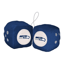 Seattle Seahawks Team Color Fuzzy Dice Dcor 3" Set