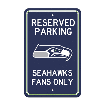 Seattle Seahawks Team Color Reserved Parking Sign Dcor 18in. X 11.5in. Lightweight