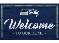 Seattle Seahawks Team Color Welcome 11x19 Sign