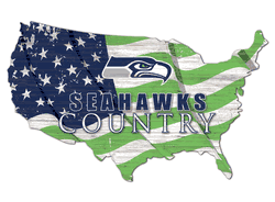 Seattle Seahawks USA Shape Flag Cutout